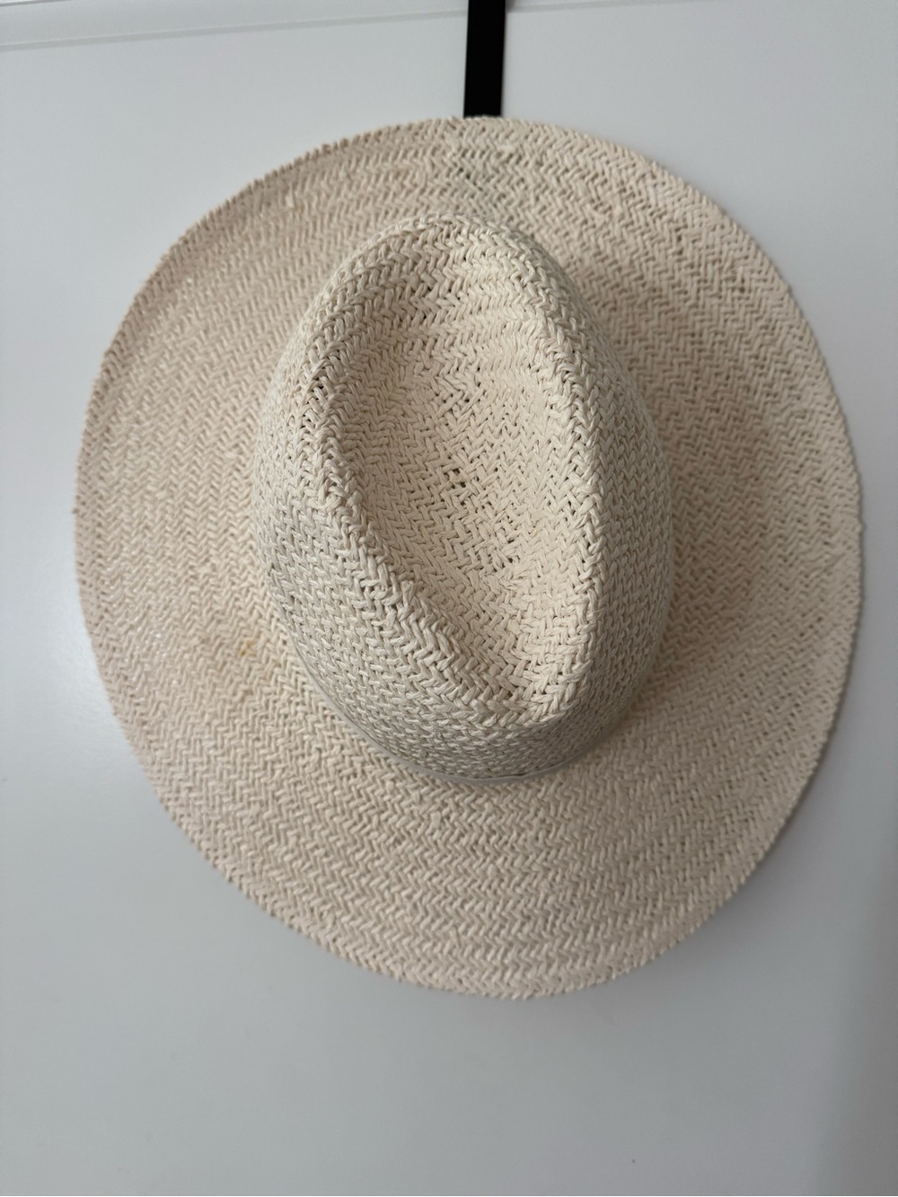 Mud Pie Cream Straw Panama-Style Sun Hat - Picture 1 of 2